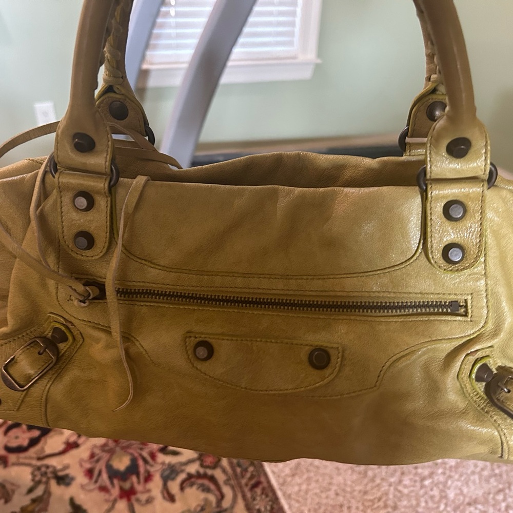 Balenciaga Twiggy Mustard Yellow 2005 chèvre leather
